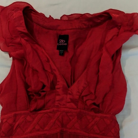 Bebe red ruffle top - Picture 3 of 3